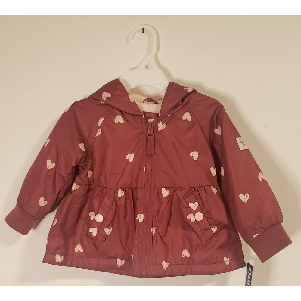 Oshkosh B'Gosh‎ 12 Months Jacket Heart Print Two-tone Pink NWT